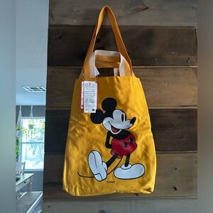 Disney yellow canvas tote vintage Mickey NWT
